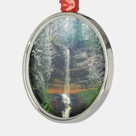 Munising fällt obere Halbinsel Michigan Ornament Aus Metall (Links)