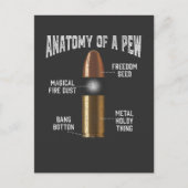 Munition Pew Anatomy Funny Gun Bullet Weapon Postkarte (Vorderseite)