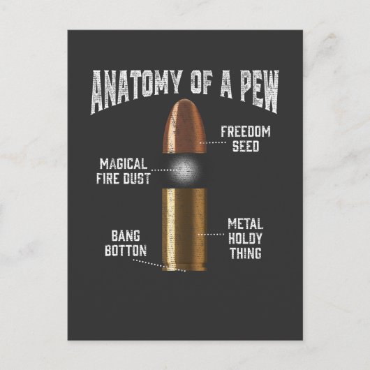 Munition Pew Anatomy Funny Gun Bullet Weapon Postkarte (Vorderseite)