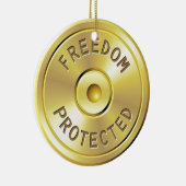 Munitionspatrone von einer abgefeuerten Kugel, Keramikornament (Rechts)