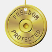 Munitionspatrone von einer abgefeuerten Kugel, Keramikornament (Hinten)