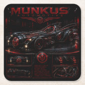 Munkus Auto Getränkeuntersetzer/Küche/Bar/ Rechteckiger Pappuntersetzer (Vorderseite)