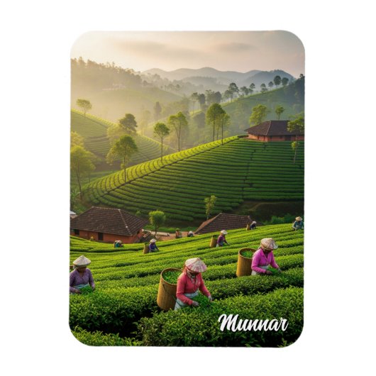 Munnar Kerala Indien Teeplantage Magnet (Vertikal)