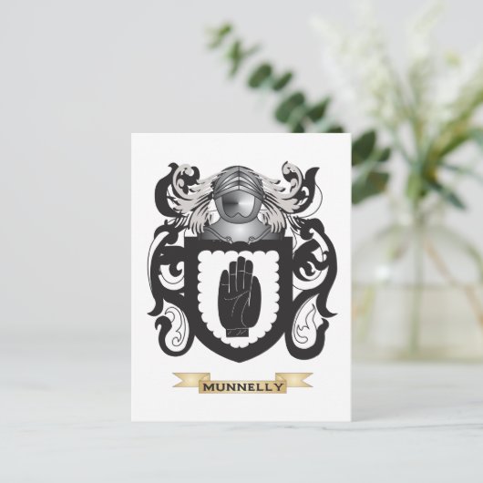 Munnelly Coat of Arms (Familienwappen) Postkarte (Stehend Vorderseite)