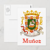 Munoz Schild von Puerto Rico Postkarte (Vorne/Hinten)