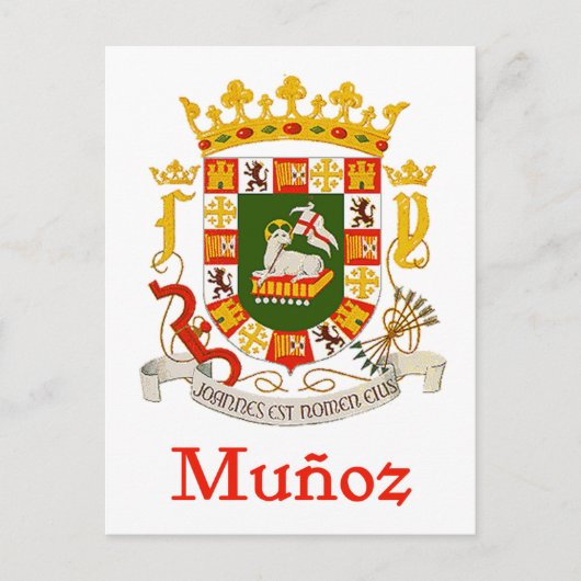 Munoz Schild von Puerto Rico Postkarte (Vorderseite)