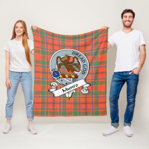 Munro Ancient Clan Abzeichen Tartan Kariert Fleecedecke