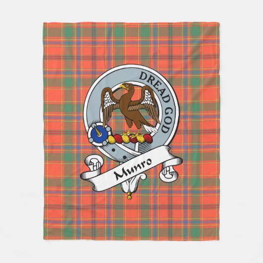 Munro Ancient Clan Abzeichen Tartan Kariert Fleecedecke (Vorderseite)