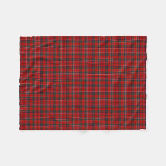 Munro Clan Bright Red, Blue und Green Tartan Fleecedecke (Vorderseite (Horizontal))