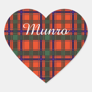 Munro Clan Kariert Scottish tartan Herz-Aufkleber