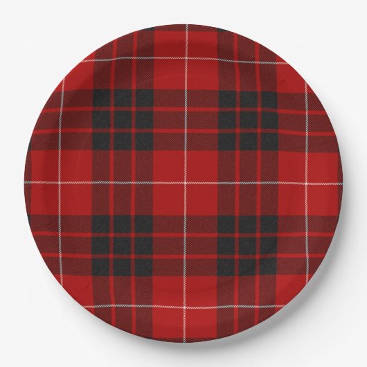 Munro Clan Scottish Tartan Kariertes Muster Pappteller (Vorderseite)