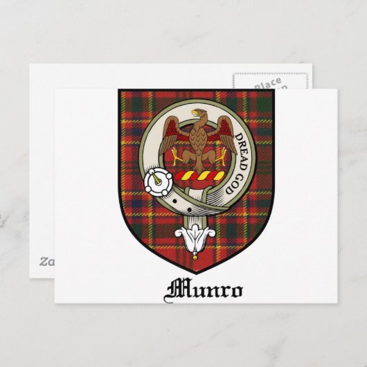 Munro Clan Wappen Abzeichen Tartan Postkarte (Vorne/Hinten)