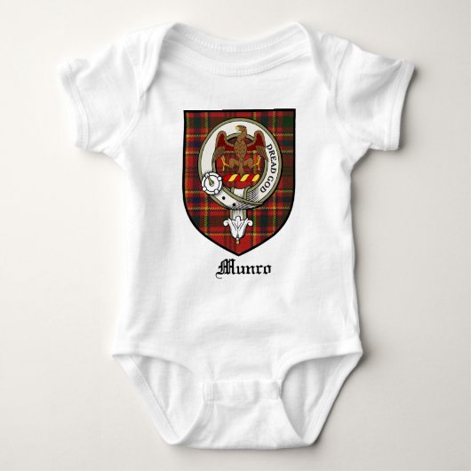 Munro Clan-Wappen-AbzeichenTartan Baby Strampler (Vorderseite)
