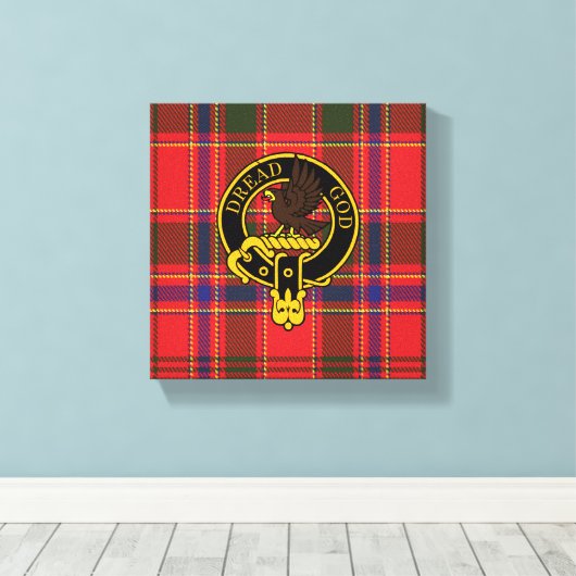 Munro Scottish Wappen und Tartan Canvas print Leinwanddruck (Insitu (Holzboden))