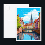 Munster Germany Art Vintage Travel Illustration Postkarte<br><div class="desc">Münster Deutschland Art Vintage Reiseübersicht</div>