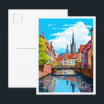 Munster Germany Art Vintage Travel Illustration Postkarte<br><div class="desc">Münster Deutschland Art Vintage Reiseübersicht</div>