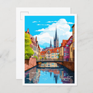 Munster Germany Art Vintage Travel Illustration Postkarte