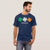 Munster Ireland Flag Retro Vintages Kleeblatt T-Shirt (Vorne ganz)
