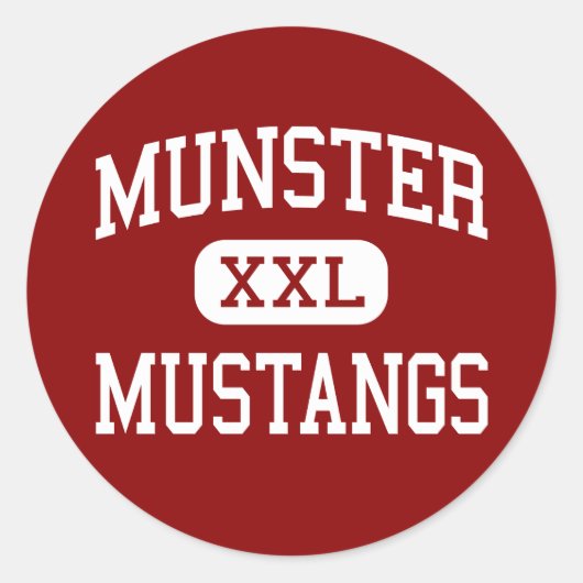 Munster - Mustangs - High School - Munster Indiana Runder Aufkleber (Vorderseite)