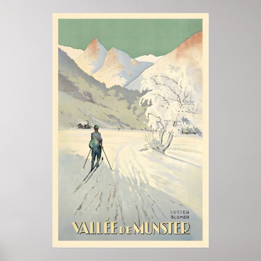 Munster Valley Alsace France Vintage Ski Poster (Vorne)