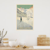 Munster Valley Alsace France Vintage Ski Poster (Küche)