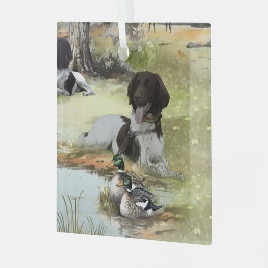 Munsterlander Ornament Aus Glas (Vorderseite links)