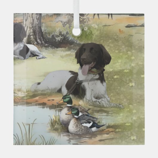 Munsterlander Ornament Aus Glas (Vorderseite)