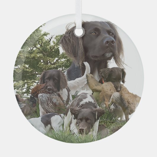 Munsterlander Ornament Aus Glas (Vorderseite)