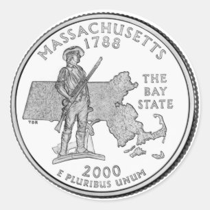 Münze des Bundesstaates Massachusetts Runder Aufkleber