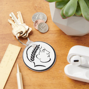 Münze des römischen Reiches Silhouette Schlüsselan Schlüsselanhänger