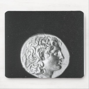 Münze, die den Kopf von Alexander der Große trä Mousepad