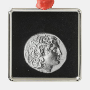 Münze, die den Kopf von Alexander der Große trä Ornament Aus Metall