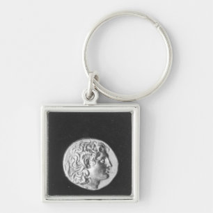 Münze, die den Kopf von Alexander der Große trä Schlüsselanhänger