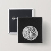 Münze, die den Kopf von Alexander der Große trägt Button (Vorne & Hinten)