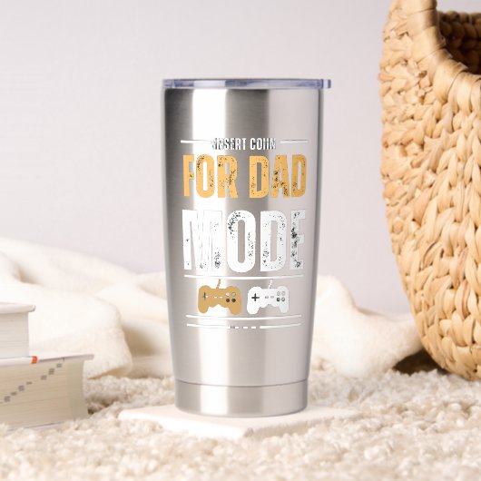 Münze einwerfen für Dad Mode Gaming Art Tassen Thermobecher (Wohnzimmer)