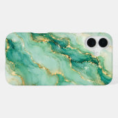 Münze & Gold-Marmor Luxus iPhone Hülle (Rückseite (Horizontal))