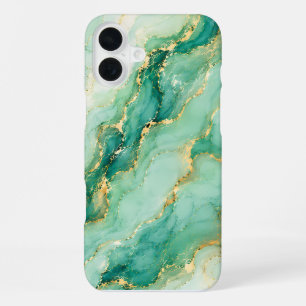 Münze & Gold-Marmor Luxus iPhone 16 Plus Hülle
