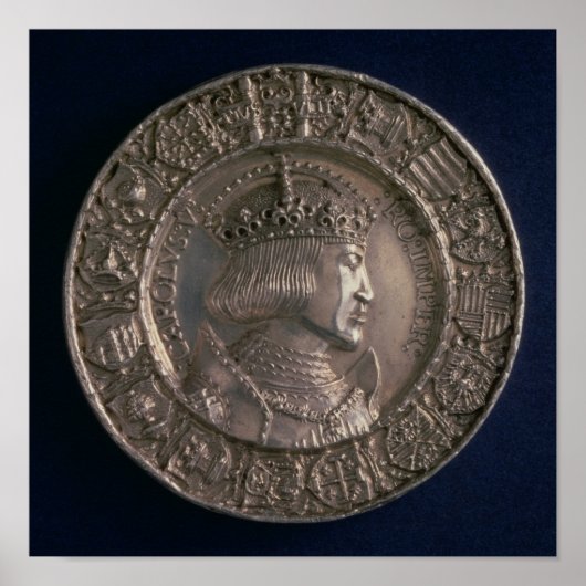 Münze mit dem Portrait von Charles V. Poster (Vorne)