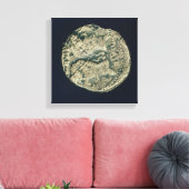 Münze mit den Köpfen von Julius Cäsar und Augustus Leinwanddruck (Insitu (Wohnzimmer))