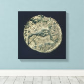 Münze mit den Köpfen von Julius Cäsar und Augustus Leinwanddruck (Insitu (Holzboden))