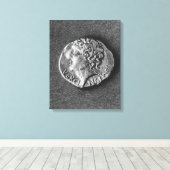 Münze mit der Figur des Vercingetorix Leinwanddruck (Insitu (Holzboden))