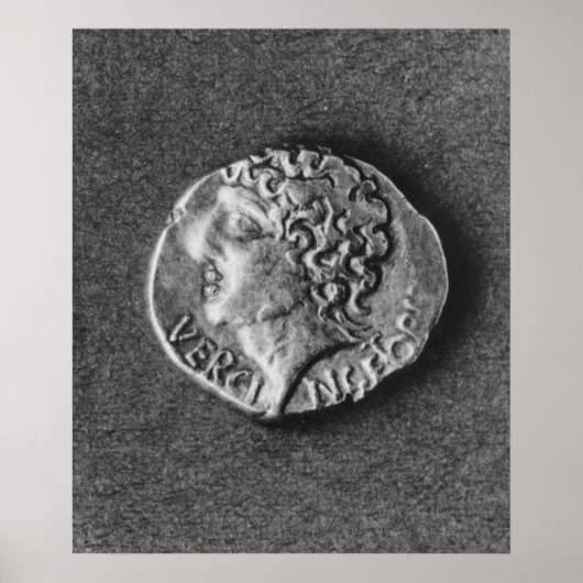 Münze mit der Figur des Vercingetorix Poster (Vorne)