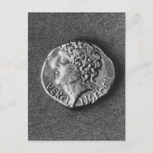Münze mit der Figur des Vercingetorix Postkarte (Vorderseite)
