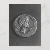 Münze mit einem Portrait von Julius Cäsar Postkarte (Vorderseite)