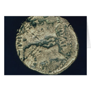 Münze mit Köpfen von Julius Cäsar und von Augustus