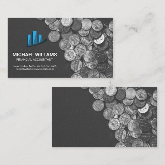 Münzen | Bar Visitenkarte (Vorne/Hinten)