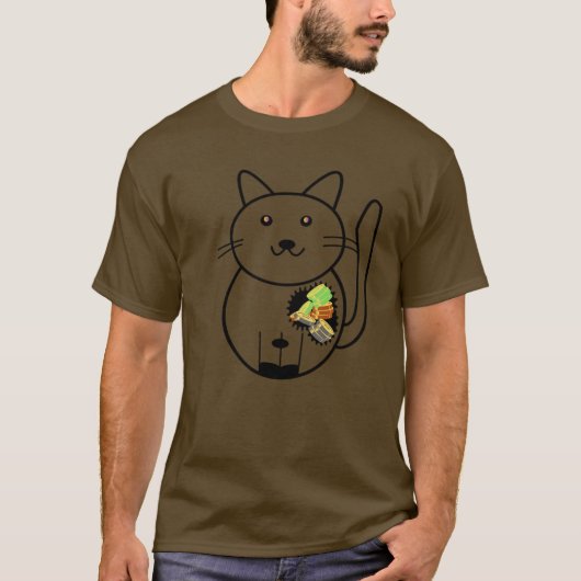 Münzen-CAT auf dunklen Canva Tees (Vorderseite)