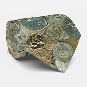 Münzen des Welt  Bargeld-Foto-Musters Krawatte