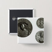 Münzen, die Henry VIII und Anne Boleyn darstellen Button (Vorne & Hinten)