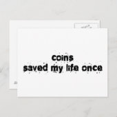 Münzen haben mein Leben einmal Gerettet Postkarte (Vorne/Hinten)